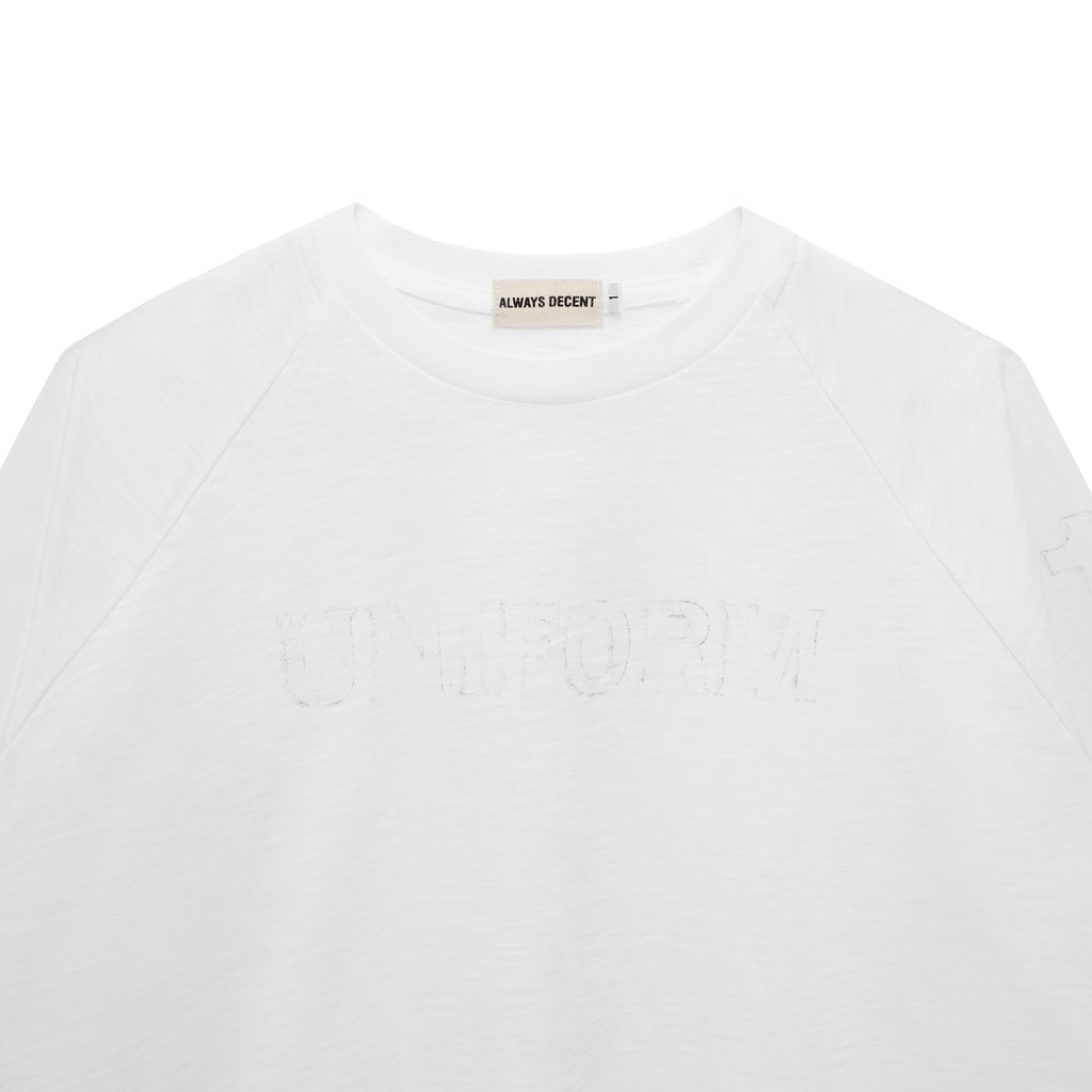Uniform White Raglan Long-Sleeve