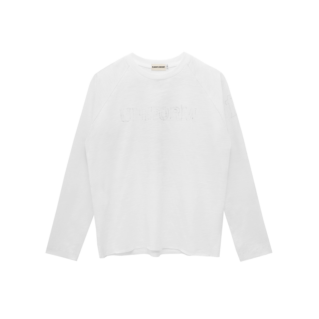 Uniform White Raglan Long-Sleeve
